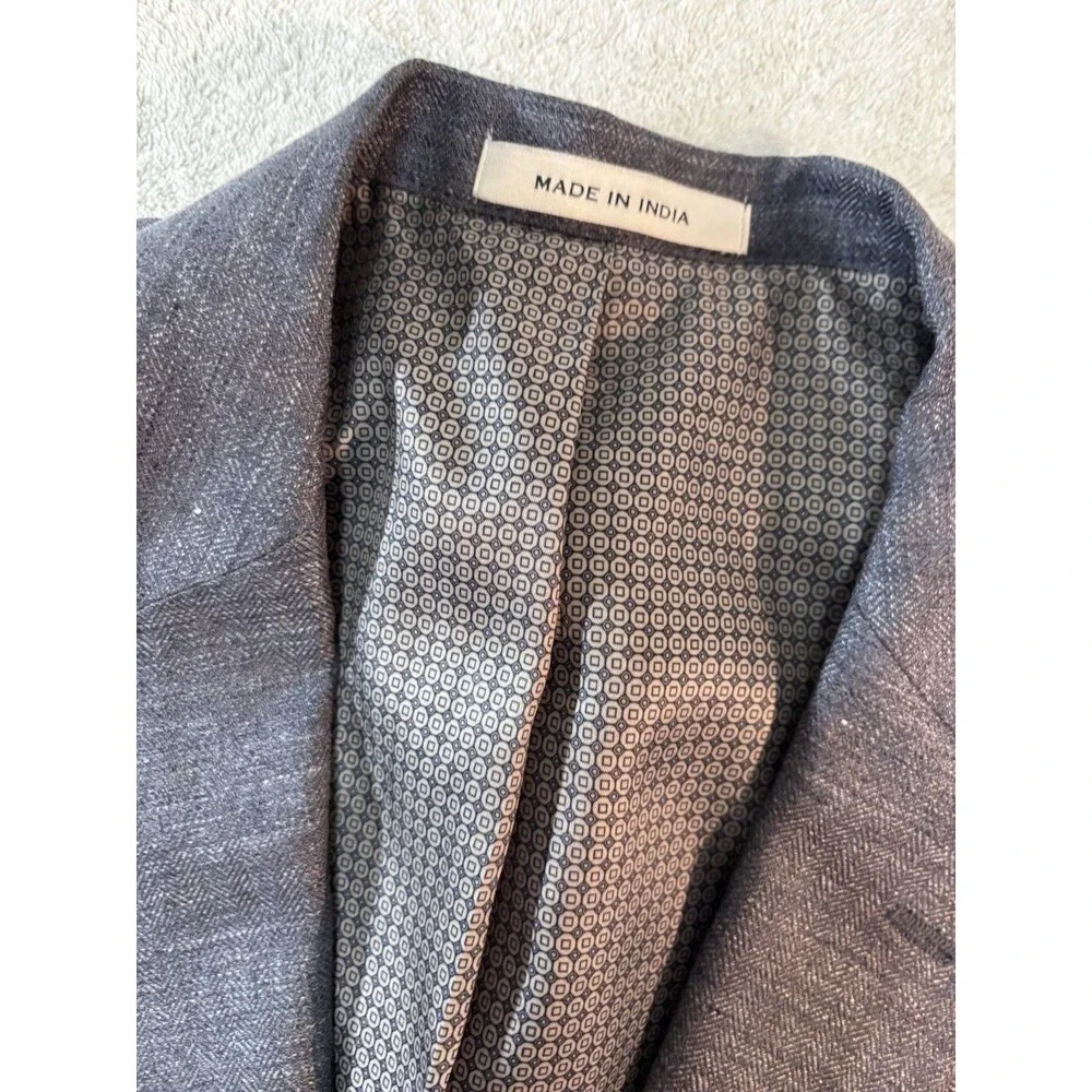 Joseph Abboud Men's 100% Linen Blazer Jacket Sport Coat Size 44L Gray Suit Coat